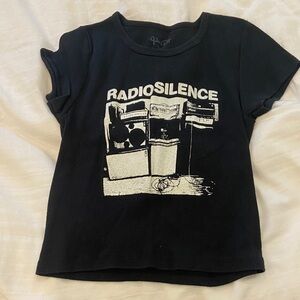 Brandy Melville Black Radio Silence Crop Top